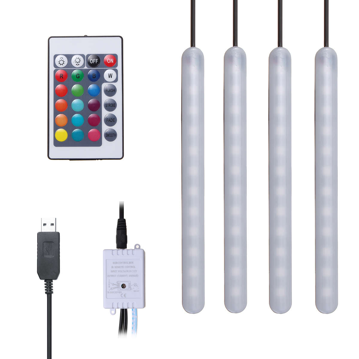 DC5V USB F7 RGB Music Control Car Atmosphere Footwell LED Strip Light