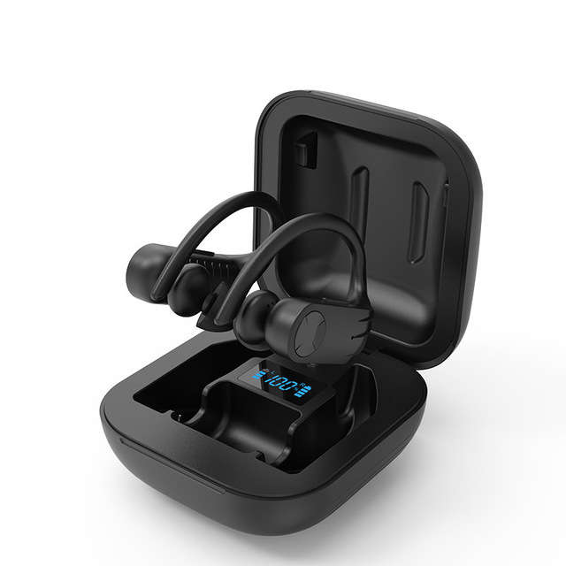 Wireless bluetooth 5.0 Ear Hook Headphones Waterproof CVC8.0 Noise Cancelling Earphone with Charging