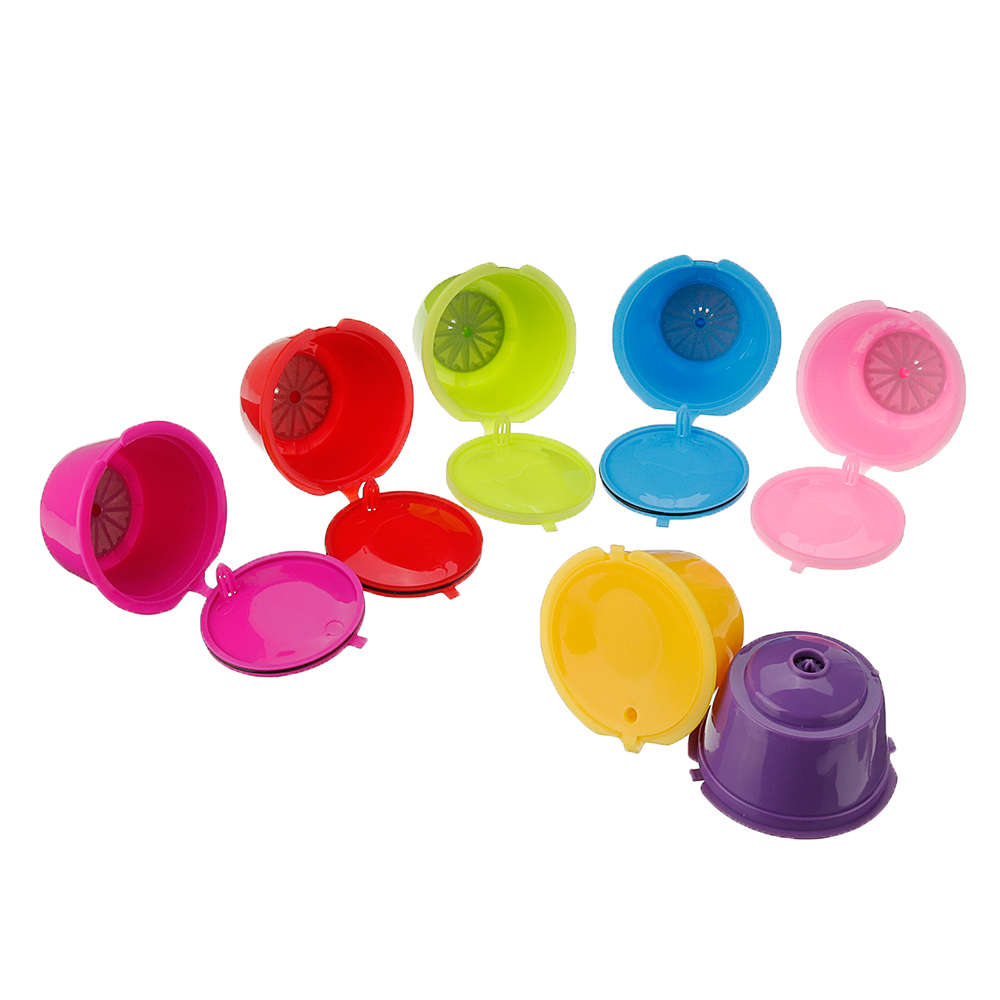 7Pcs/Set Colorful Refillable Coffee Capsule Cup Reusable Coffee Pods for Nescafe Dolce Gusto Brewer