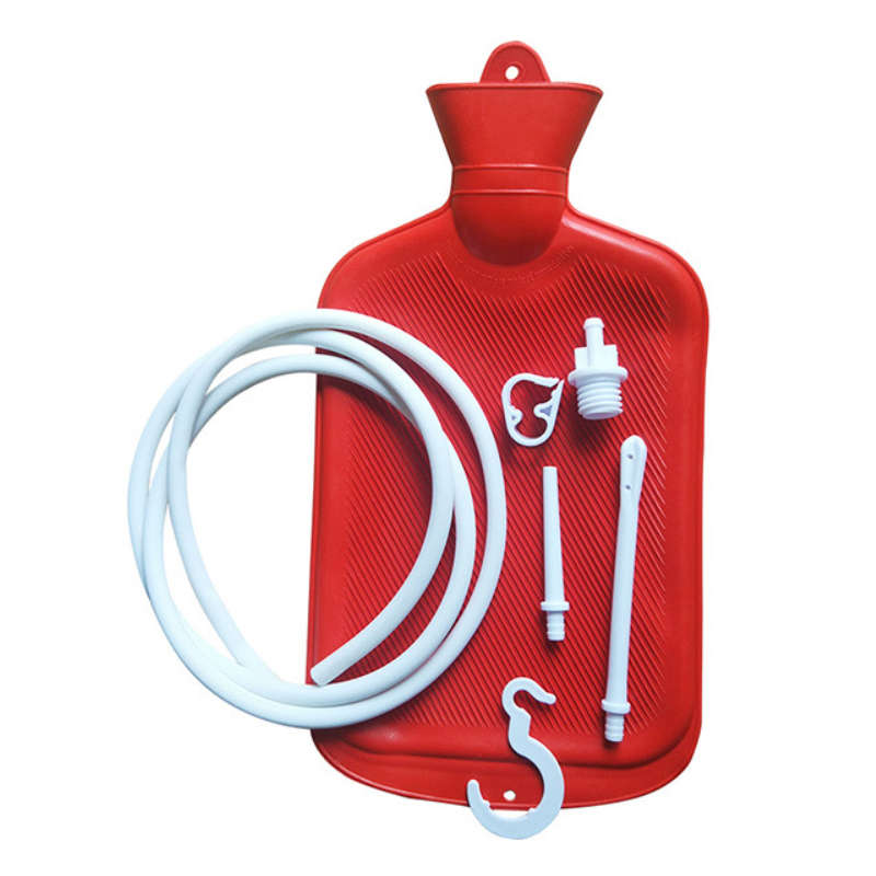 2L Enema Bag Colonic Irrigation Reusable Irrigation Medical Colon Cleansing Home (Color1 Red)