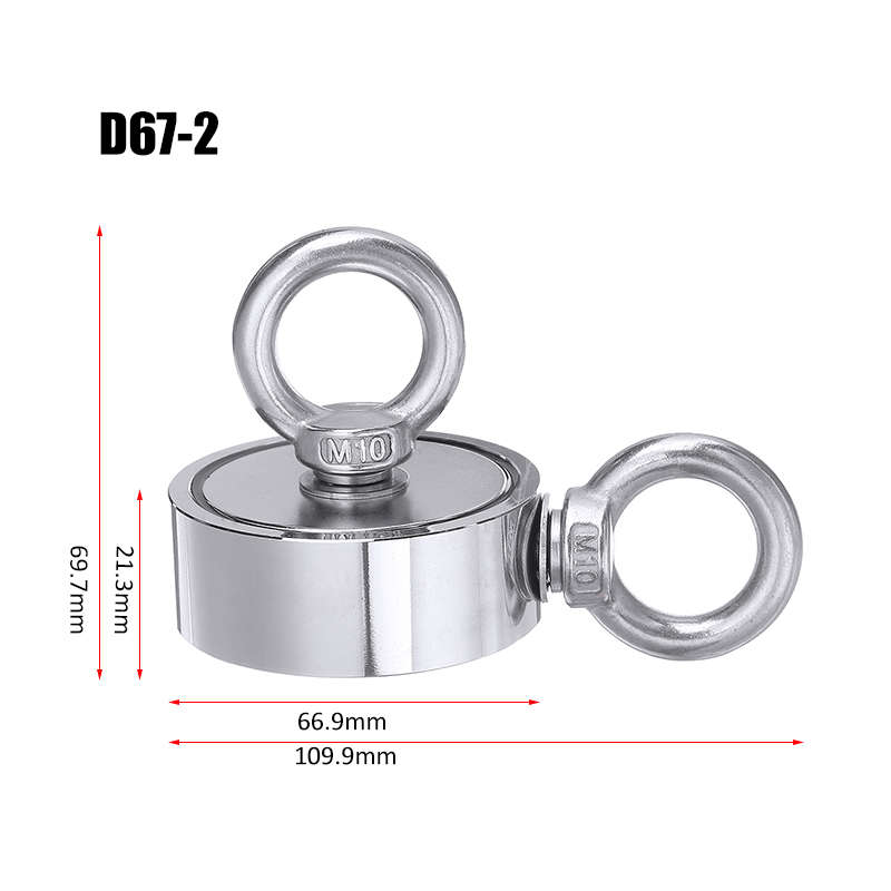 Strong Salvage Magnet Pot Fishing Magnet Deep Sea Magnetic Hook Neodymium Recovery Magne (Size 48mm)