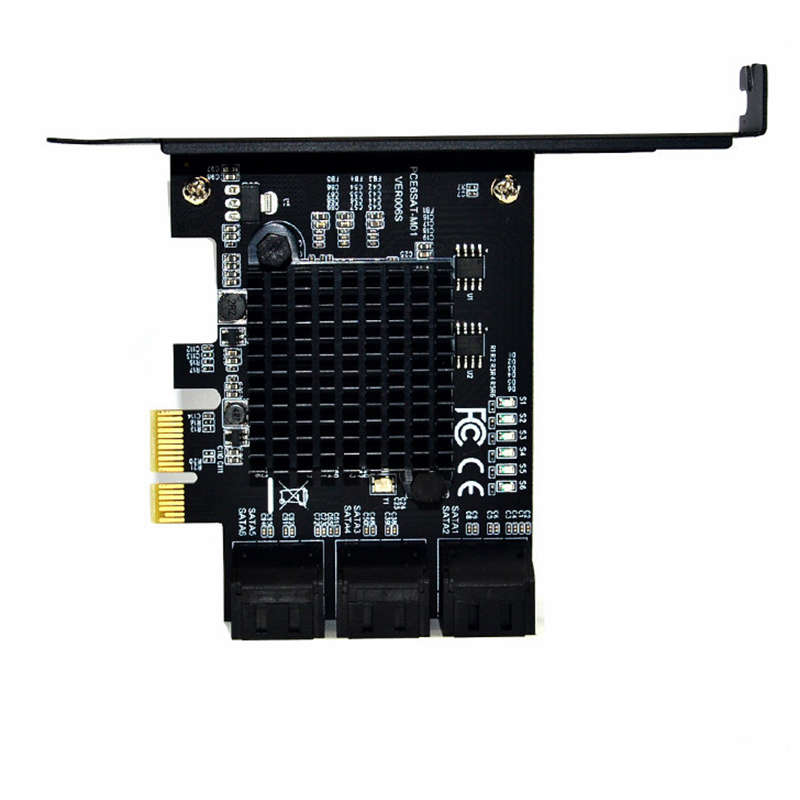 ITHOO PCE6SAT-M01 6 Ports SATA3.0 SSD PCI-E Expansion Card 6Gbps IPFS Hard Disk Adapter for Desktop