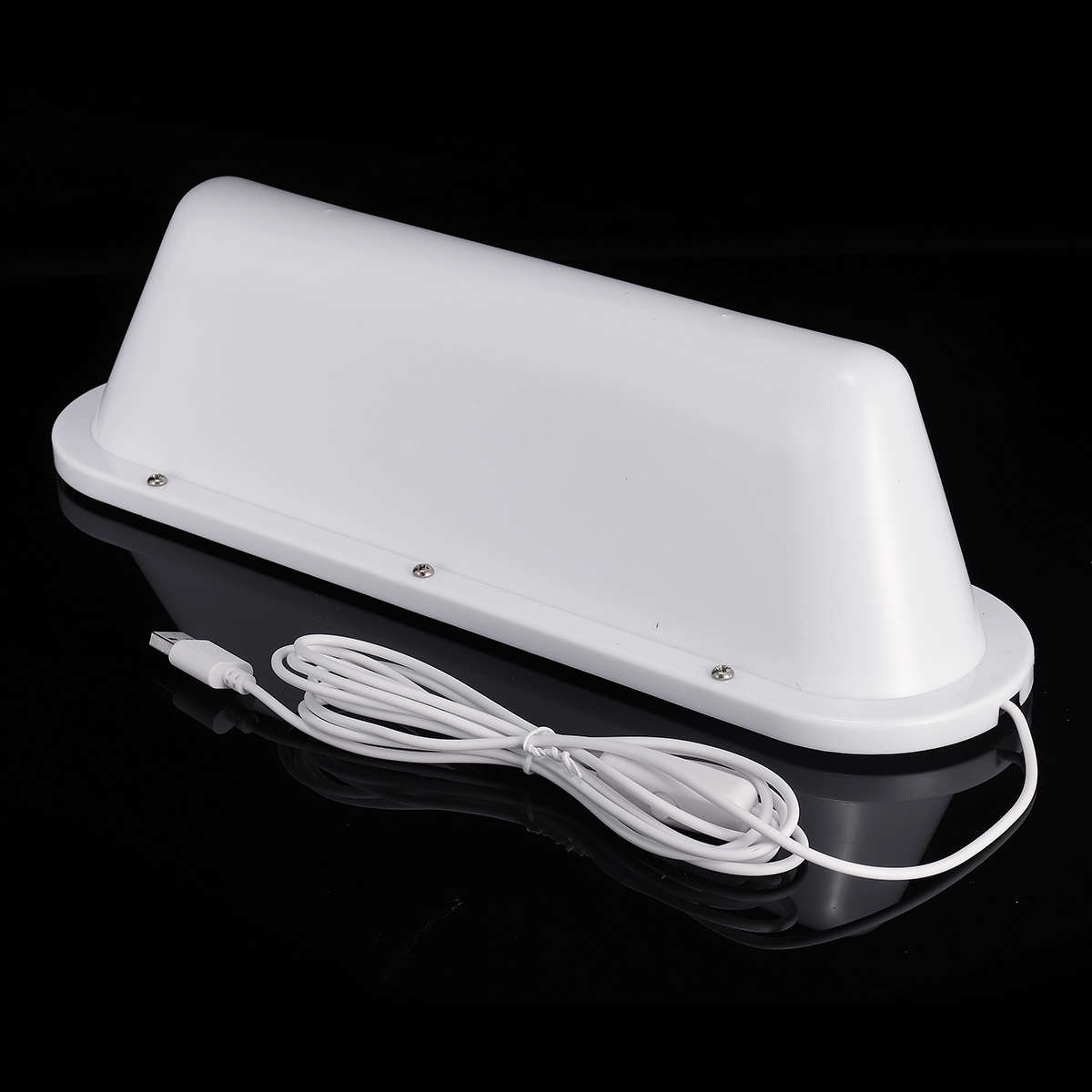 USB Type 3W 12 LED Blank Taxi Sign Light DIY Uber Car Roof Top Super Bright Lamp White (Color White)