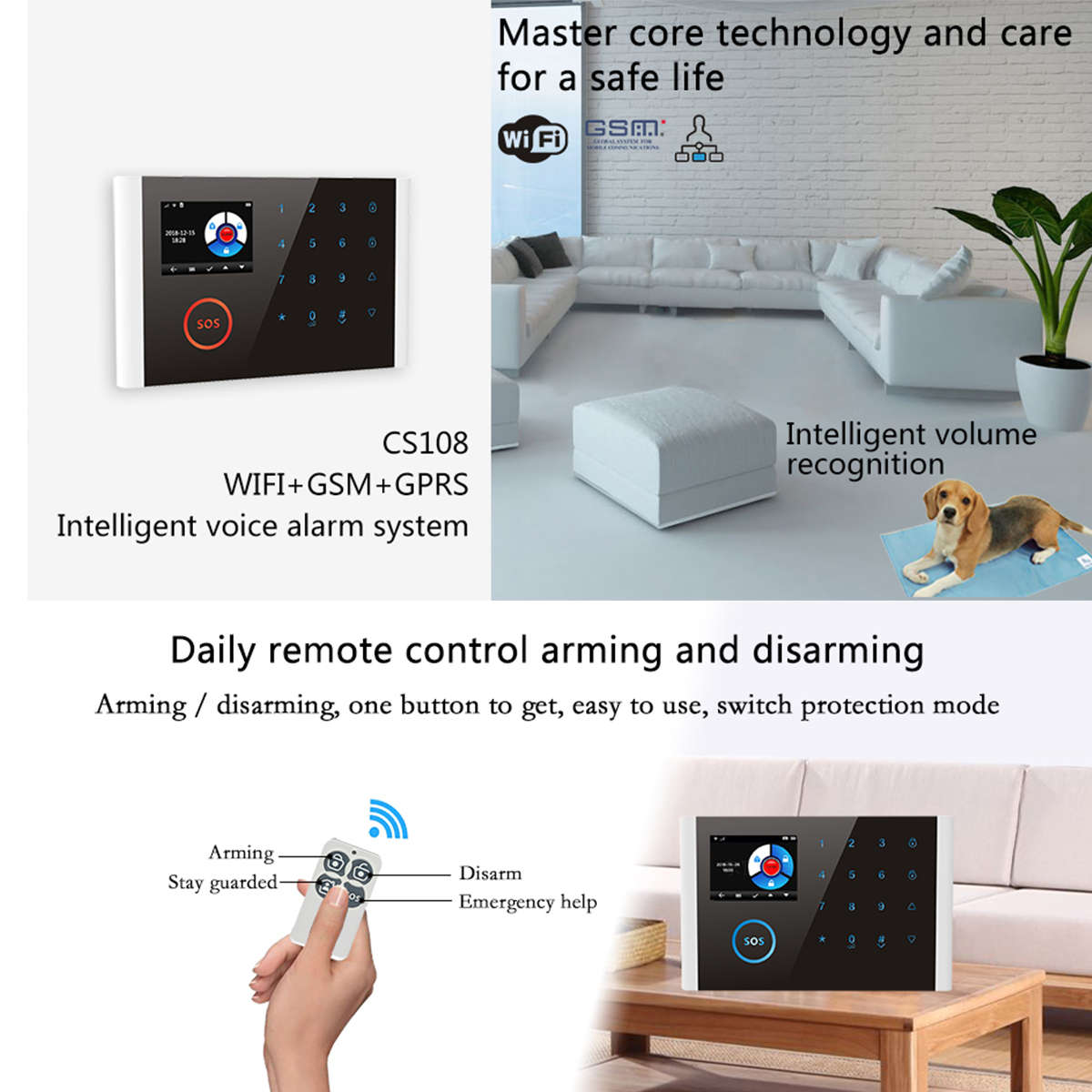 Home WIFI GSM GPRS Home Security Alarm System Auto Dialing + PIR Sensor (Type B)