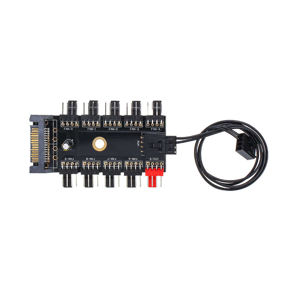 Computer Chassis 4pin Speed Temperature Control Cooling Fan PWM Fan Hub Speed Controller Support 8-w