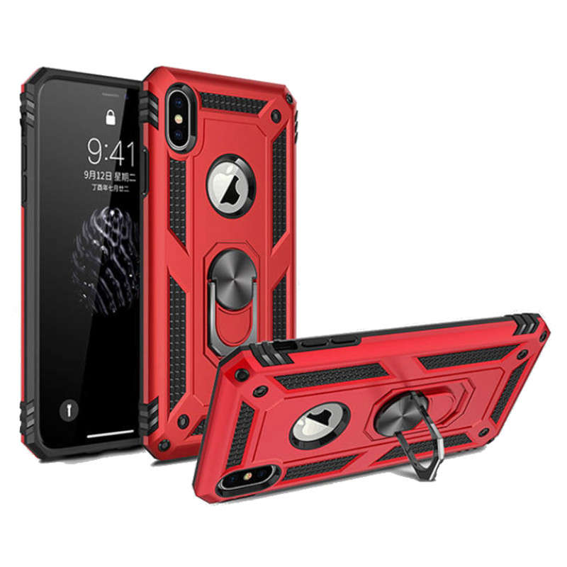 Bakeey 360 Rotating Ring Holder Shockproof Magnetic Hard PC Back Cover Protective Case for iPhone XS