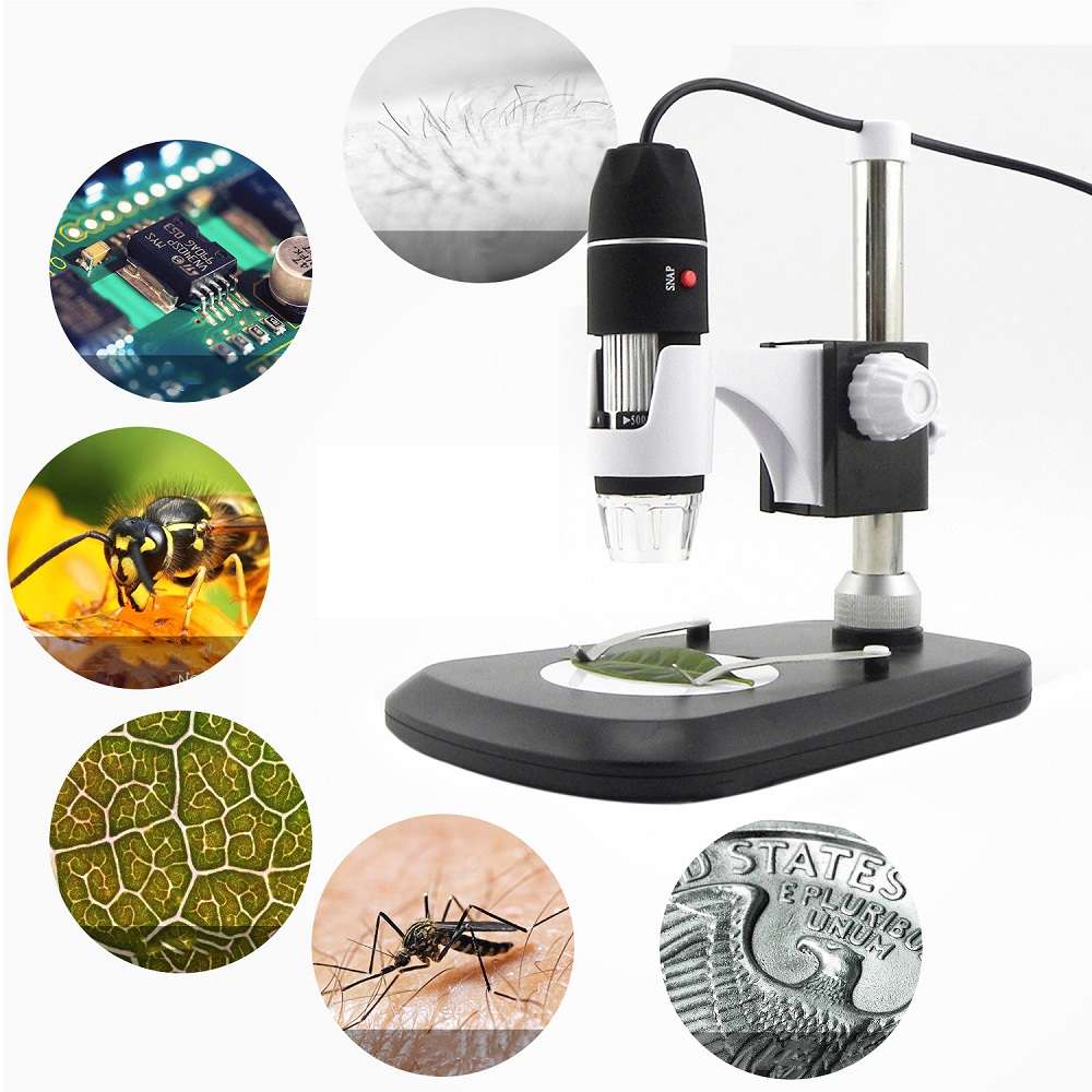 1600X 8 LED Zoom USB Digital Microscope Magnifier Microscope Camera +Video Stand