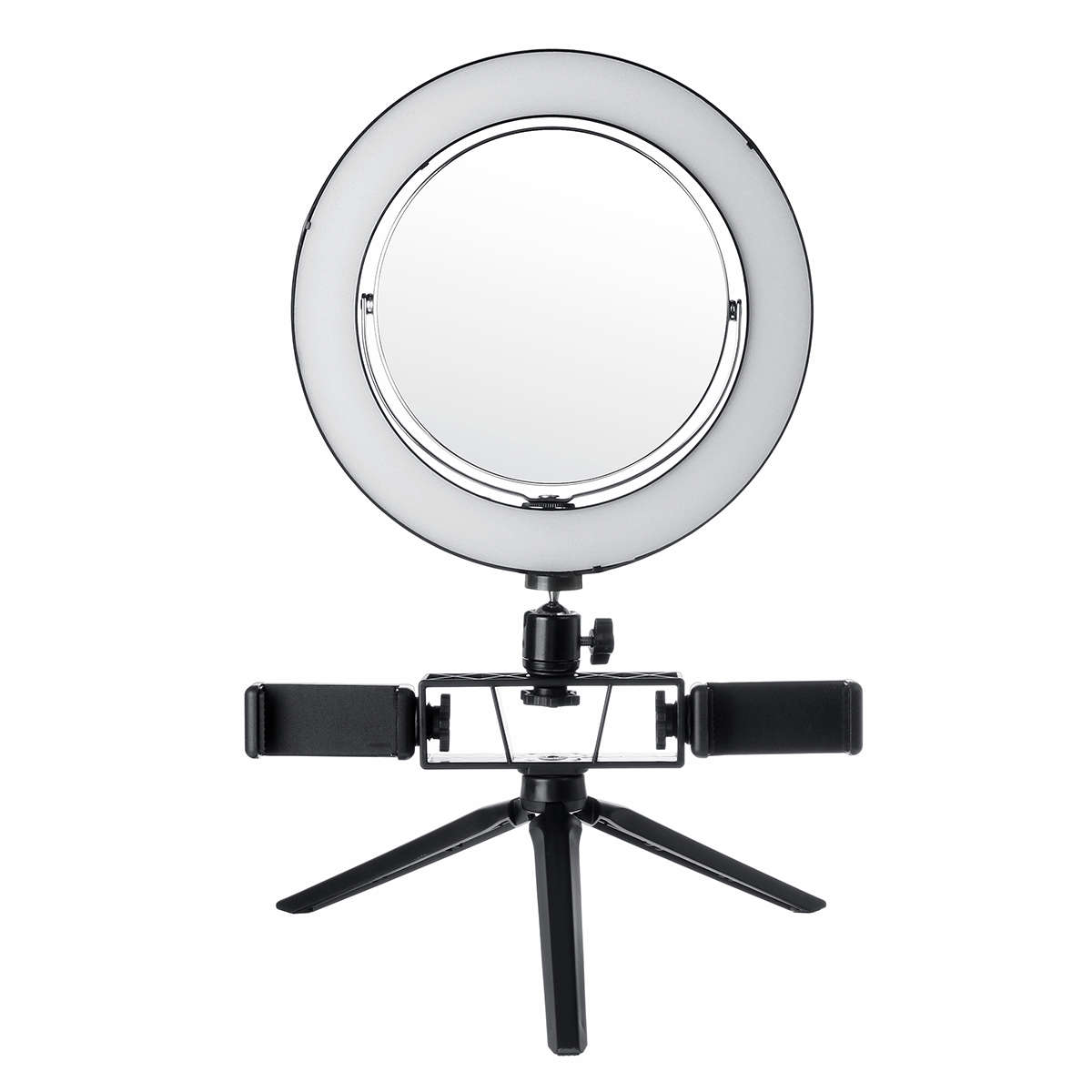 8.7/12.6 Inch LED Dimmable Video Ring Light Tripod Stand with Mirror 2 Phone Clip for Youtube Tik To