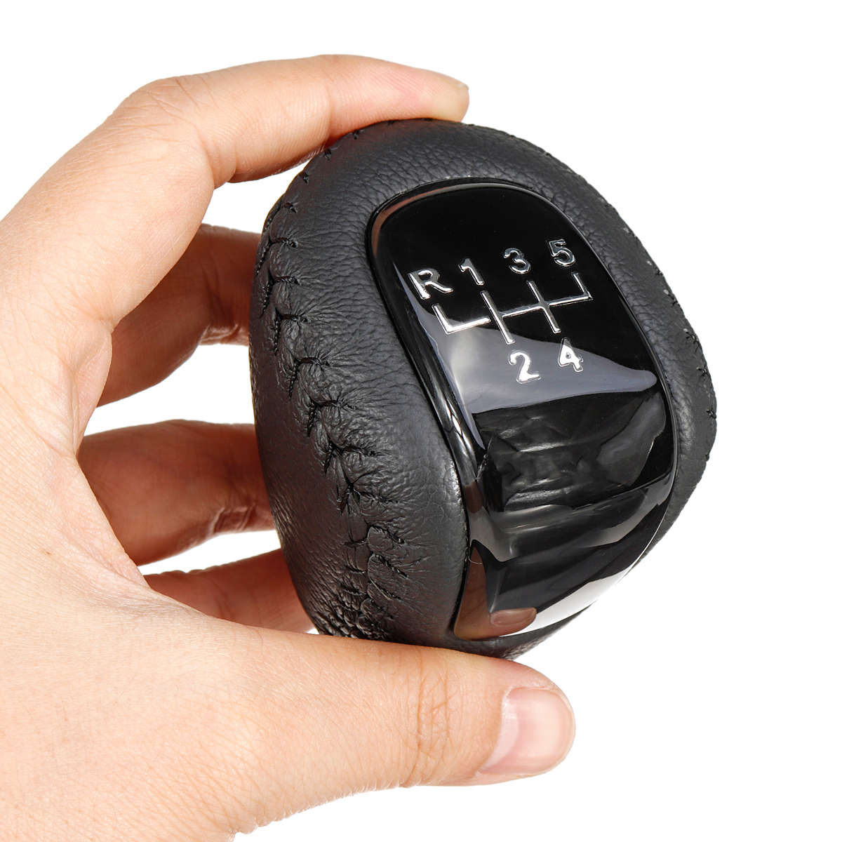 Car 5 Speed Leather MT Gear Shift Knob Manual For