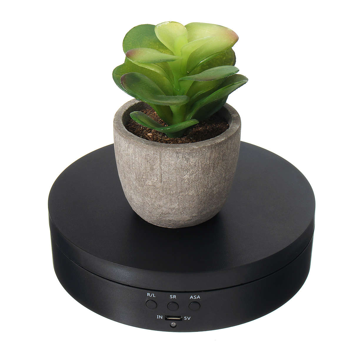 360 Rotating Display Stand Rotary Turntable Jewelry Watch Show Holder Tray Photography (Color Black)