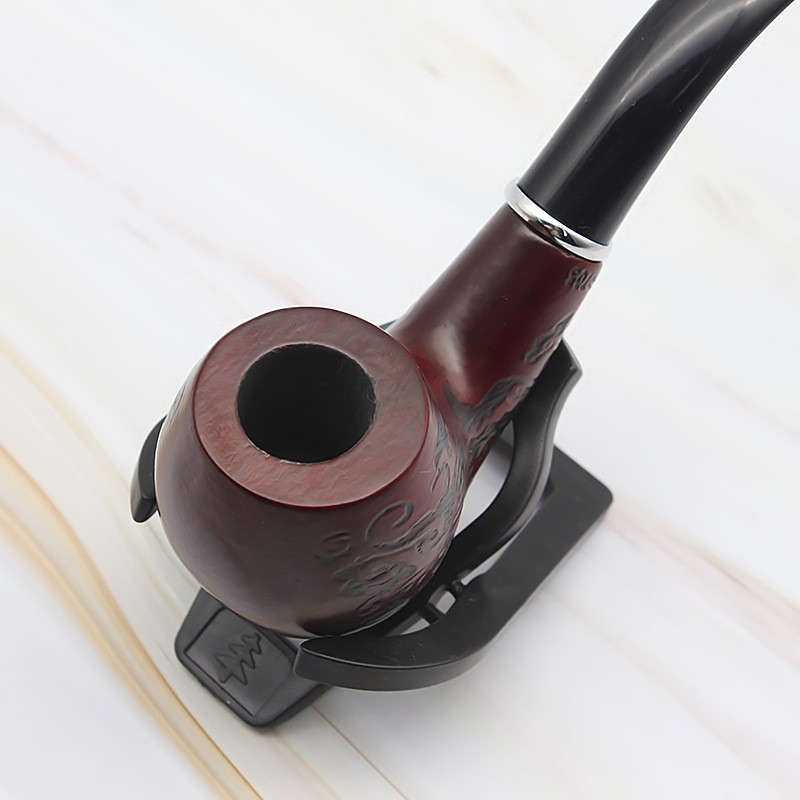 Solid Wooden Classic Smoking Bent Pipes With Beautiful Carve Patterns Tobaccos Pipes...
