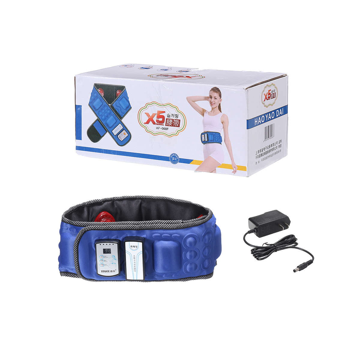 Wireless Electric 6 Motors Slim Belt Heating Massager Vibration Burner Fitness Loss We (Color1 Pink)