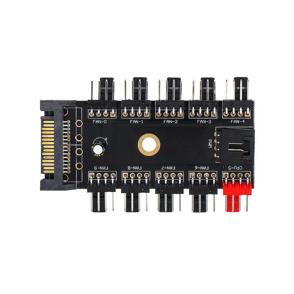 Computer Chassis 4pin Speed Temperature Control Cooling Fan PWM Fan Hub Speed Controller Support 8-w