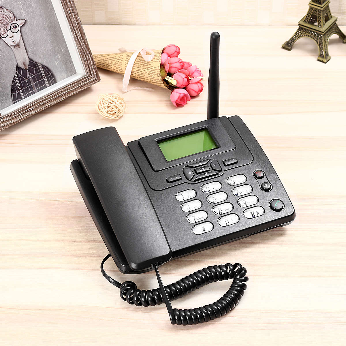 Wireless GSM Desk Phone SIM Card Mobile Home Office Desktop