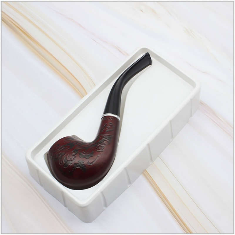 Solid Wooden Classic Smoking Bent Pipes With Beautiful Carve Patterns Tobaccos Pipes...