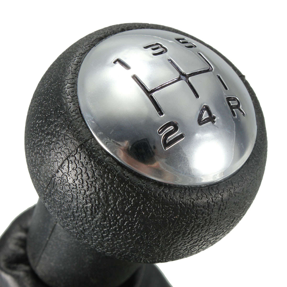 5 Speed Gear Shift Gaiter Knob For PEUGEOT 207 307 406 Black Chrome