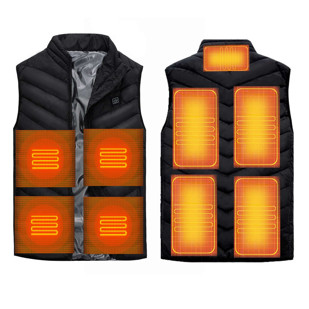 9 Heating Pads USB Electric Heated Vest Jacket Warm Body Warmer Pad
