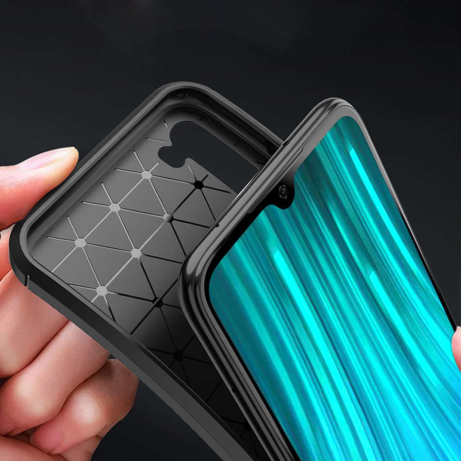 For Xiaomi Redmi Note 8 Case Bakeey Luxury Carbon Fiber Shockproof Silicone Protective Case
