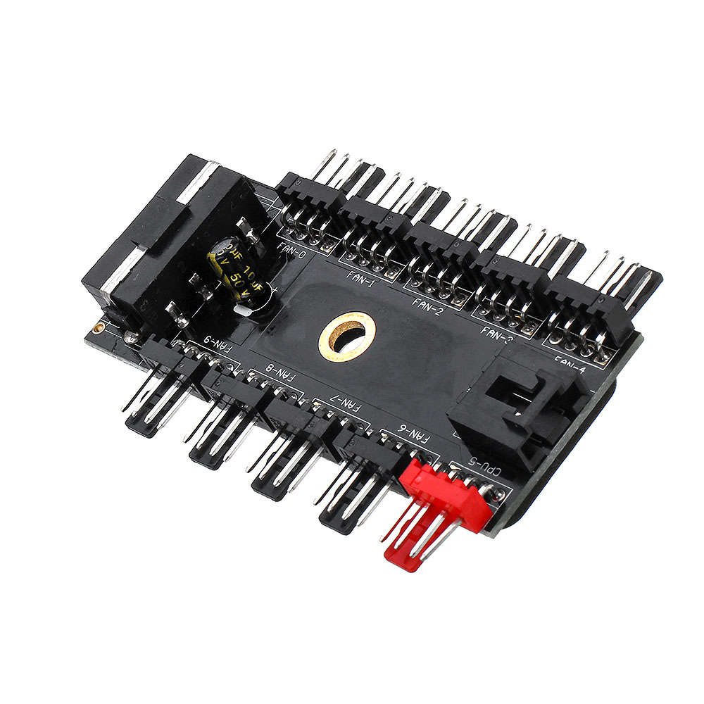 Computer Chassis Fan Hub Board FAN HUB Supports 10 Channel PWM Fans Fan Hub D-4P10