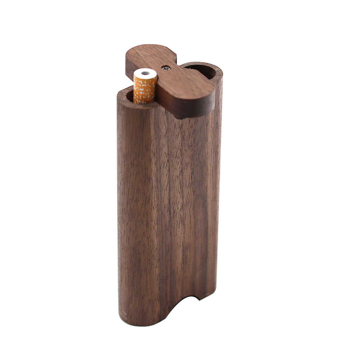 Natural Wooden Pipes Stash Box with Bat and Cleaning Tool fits in Pocket Two-in-one Set