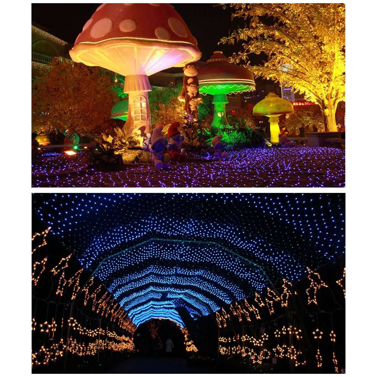 3x2M 200LED String Light Net Mesh Curtain Fairy Lamp Garden Wedding Part