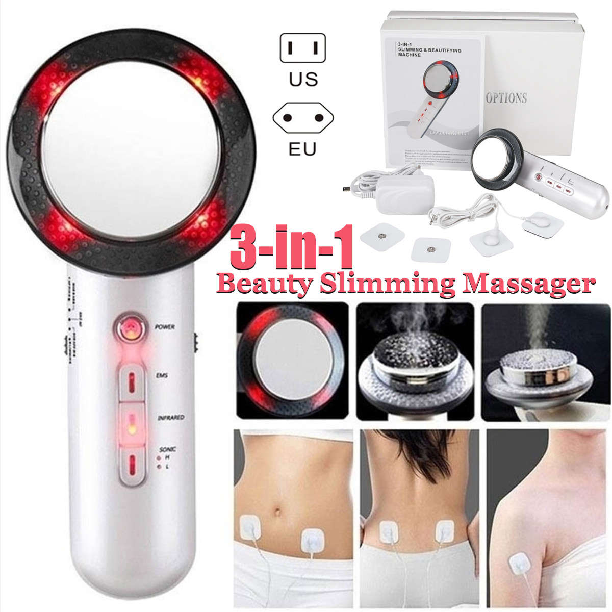 Ultrasound Body Massager Cavitation Fat Remover Slimming Anti-Cellulite