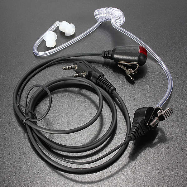 2 Pin Cool FBI Style Headset Earpiece for Kenwood Walkie Talkie