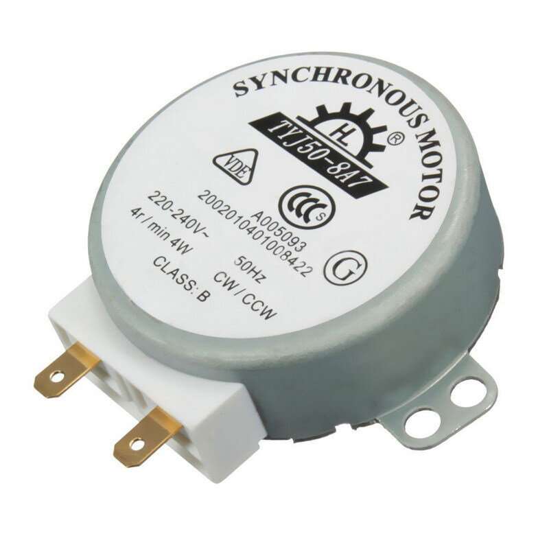 White - Microwave Oven Synchronous Turntable Motor AC220-240V 7MM Shaft Diameter Universal Replaceme