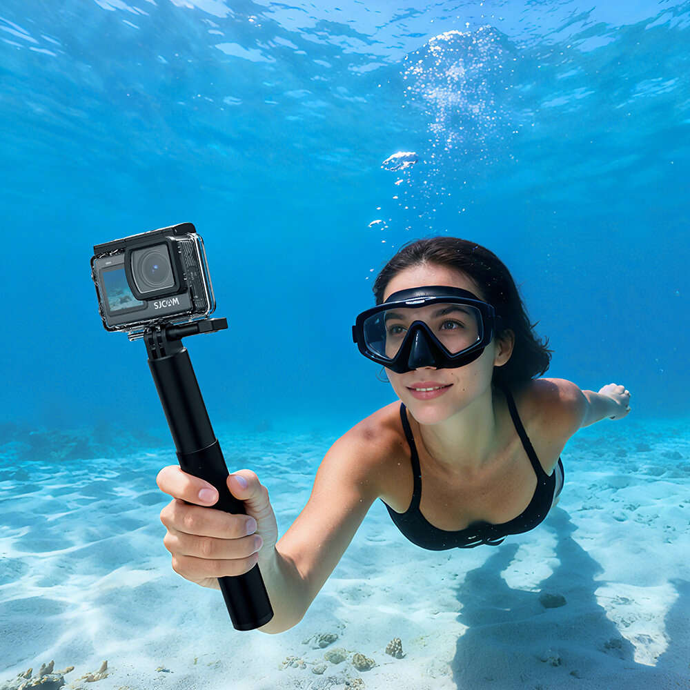 Black - SJCAM SJ6 Ultra Action Camera Voice Control Dual Screen 4K Camera with Image Stabilization f