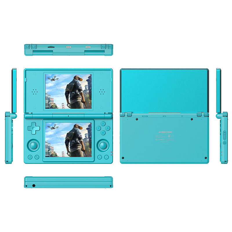 Black Red - [128G] Anbernic RG DS Handheld Game Console 5000+ Games Dual Screen Android 14.0 4-Inch