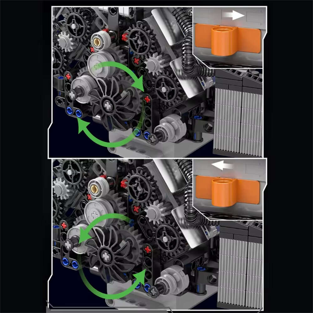 Silver - Mould King 10230 Technical Car Engine Toys The Motorized A8 Car W12 Twin Turbo Engine Build