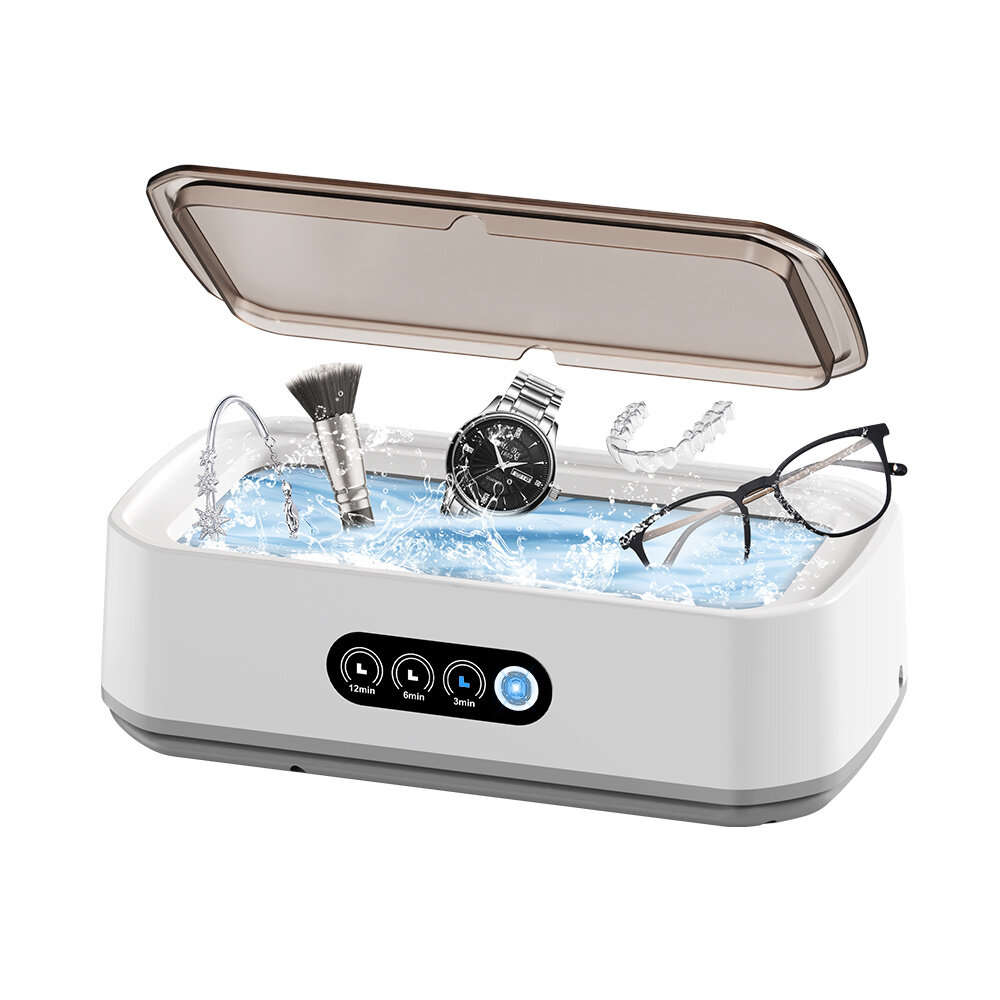 White. - Ultrasonic Cleaner Multi-functional 650ml Touch Control 48kHz High-Frequency for Jewelry Ey