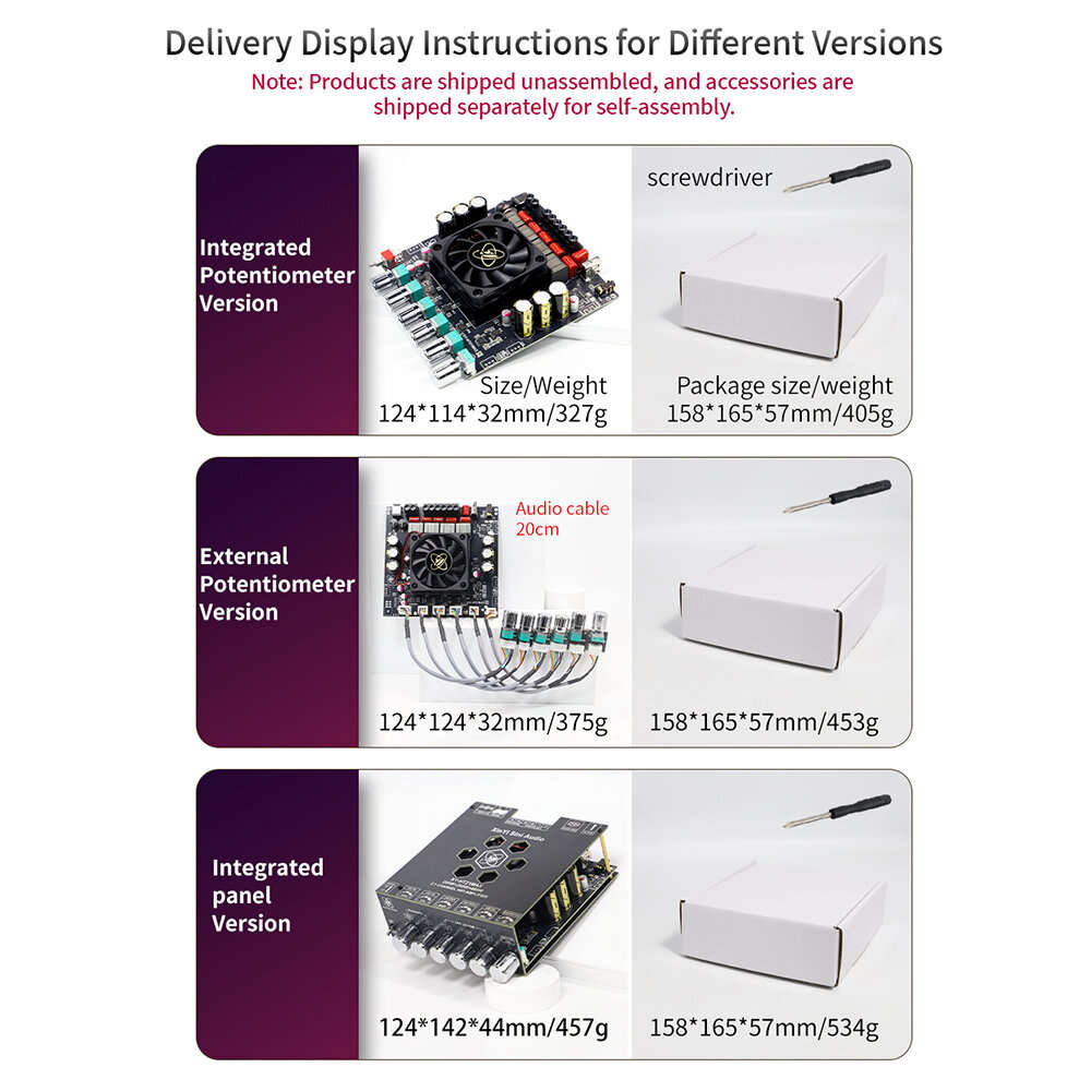 External Potentiometer - Sinilink Audio XY-HT21MAX Bluetooth Audio Power Amplifier 2.1 Channel 200W+