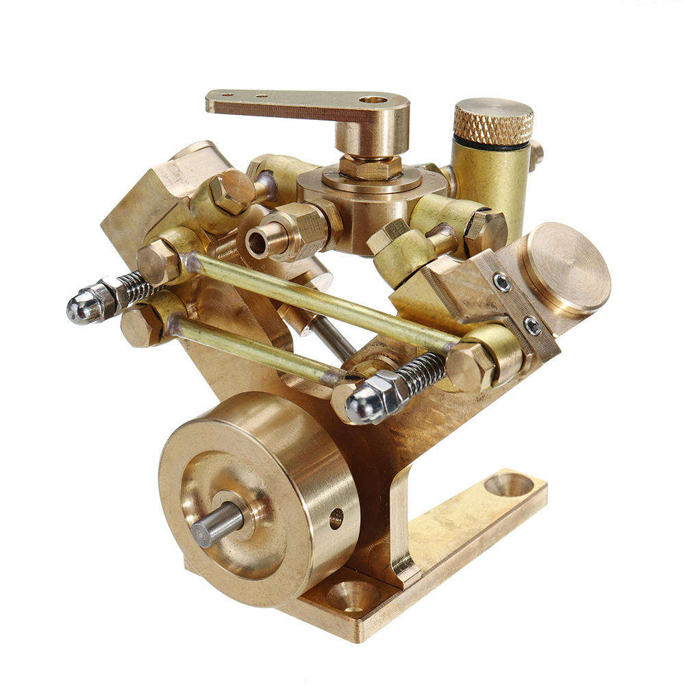 Gold - Microcosm OKMO Micro Scale M2B Twin Cylinder Marine Steam Engine Model Stirling Engine Gift C