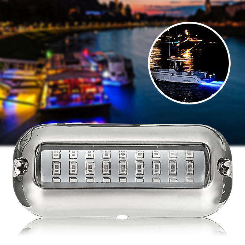 12V 50W 27Led 316 Stainless Steel Boat Transom Lamp Underwater Pontoon Marine Lights For Boat