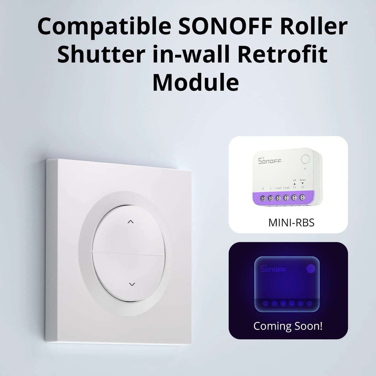 White - SONOFF ERBS Roller Shutter Wall Switch Enclosure Slim 21mm for EU Box Compatible with MINI R