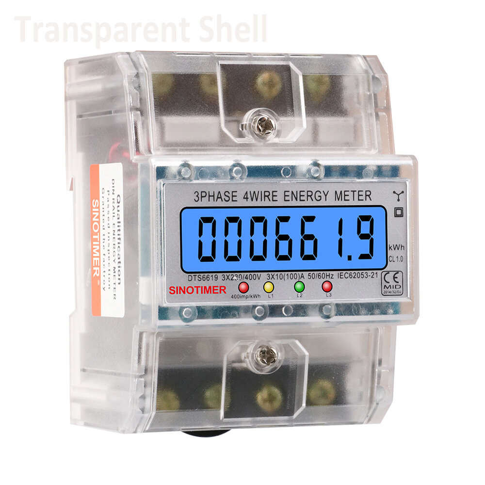 DTS6619-018 - SINOTIMER DTS6619 New Model 100A LCD Digital Display with Backlight Power Meter in Ene