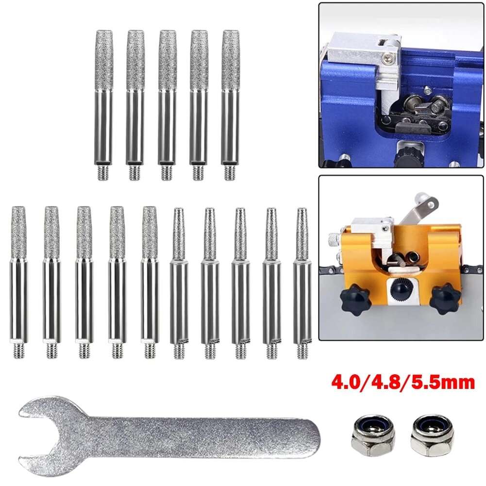 Chainsaw Sharpener Parts Diamond Coated Grinding Head Cylindrical Burr 4 5 6mm For Portable Hand Cha