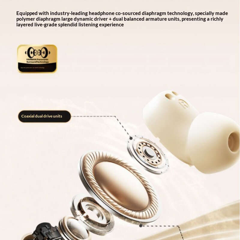 Beige - Lenovo EA289 TWS bluetooth Earbuds Wireless Earphone LED DIgital Display Low Gaming Delay To