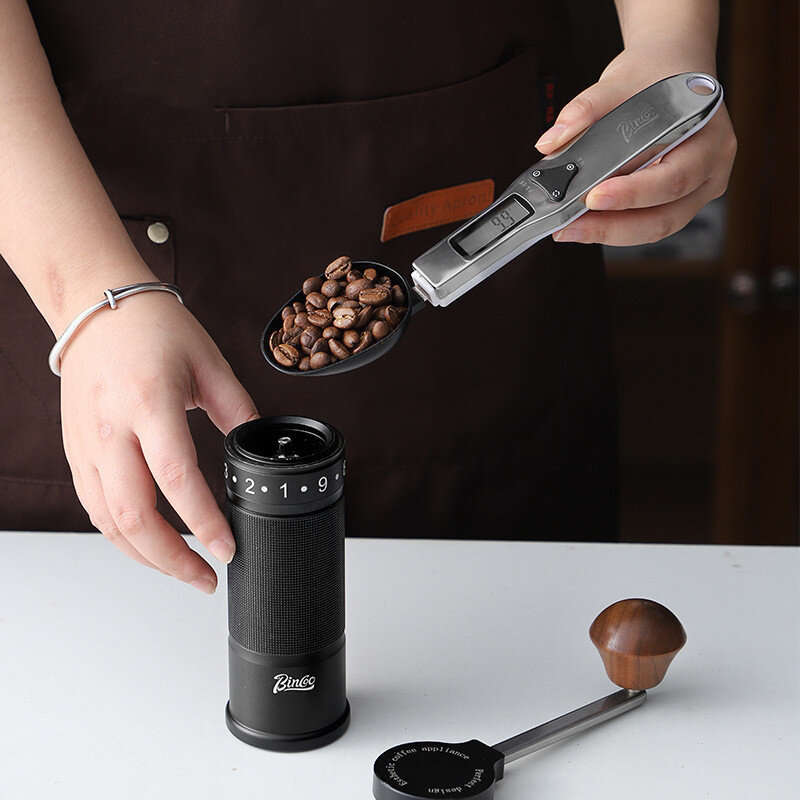 White - Bincoo Digital Spoon Scale High-precision 0.1g~500g Switchable Stainless Steel Measuring Spo