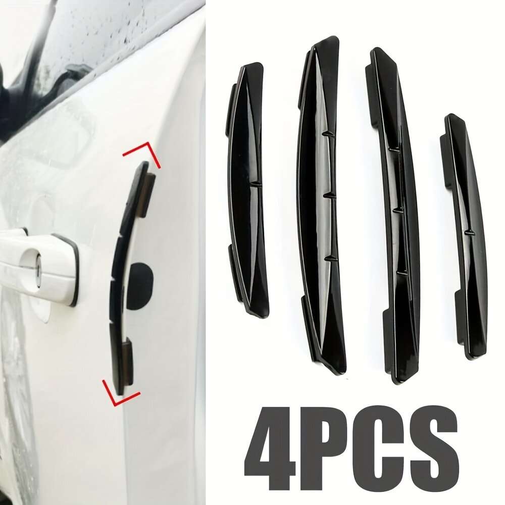 Black - Universal 4PCS Car Door Anti-Scratch Strip Door Protection Door Edge Protector Bumper Side D