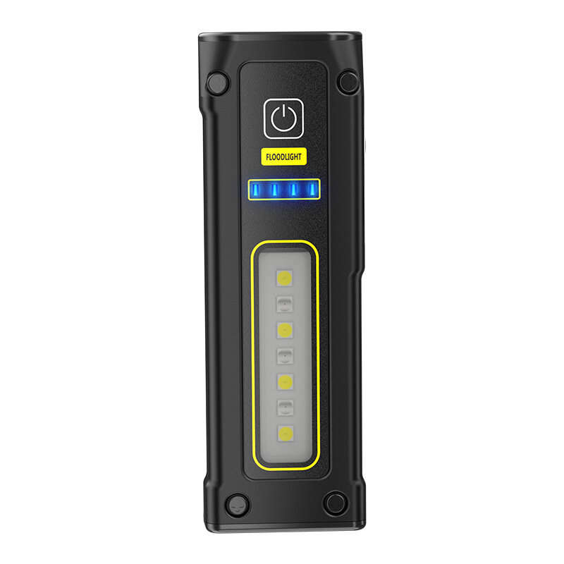 Black - XPG COB LED Flashlight 2000mAh 7Gear Double Light Source Flashlight Mini Torch Magnet Emerge