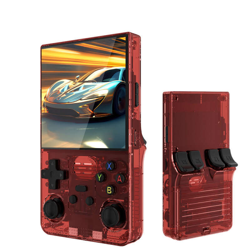 Red - R39 MAX 128G Handheld Game Console 4-Inch HD Screen RK3326 30+ Emulators 40000+ Games for PSP