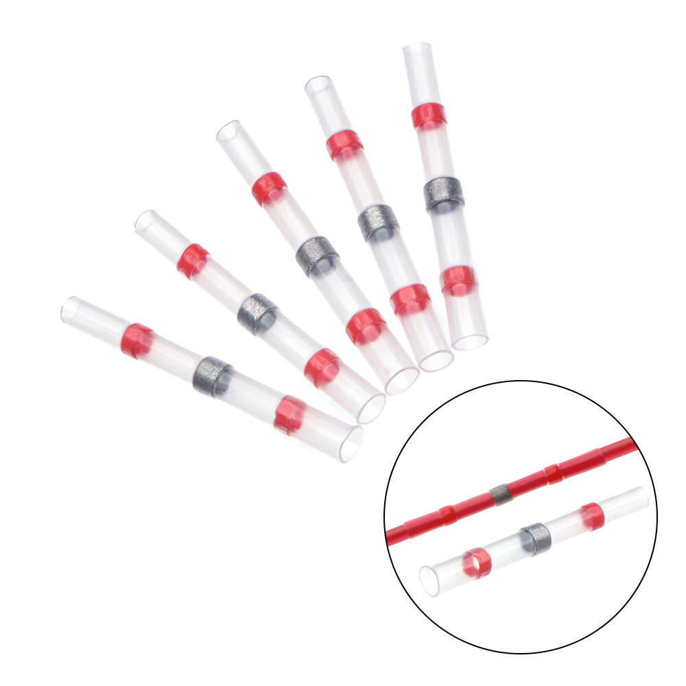 50PCS Solder Seal Wire Connectors Waterproof Heat Shrink Butt Connectors Electrical Wire Terminals I