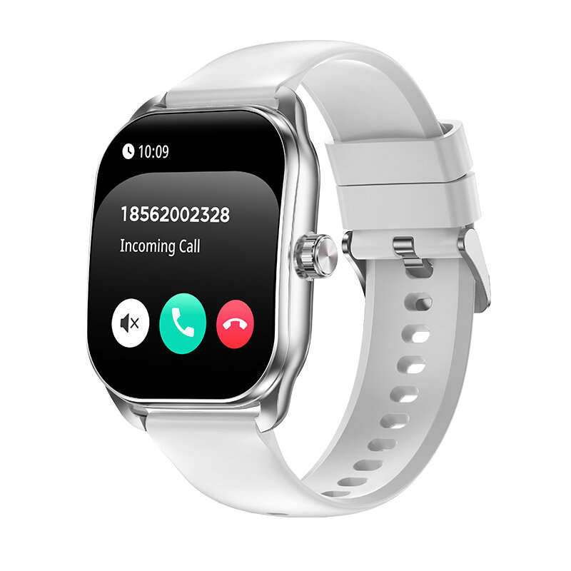 Silver - JX629 2.01inch 3D Curved Screen bluetooth Call Heart Rate Blood Pressure Blood Oxygen Monit