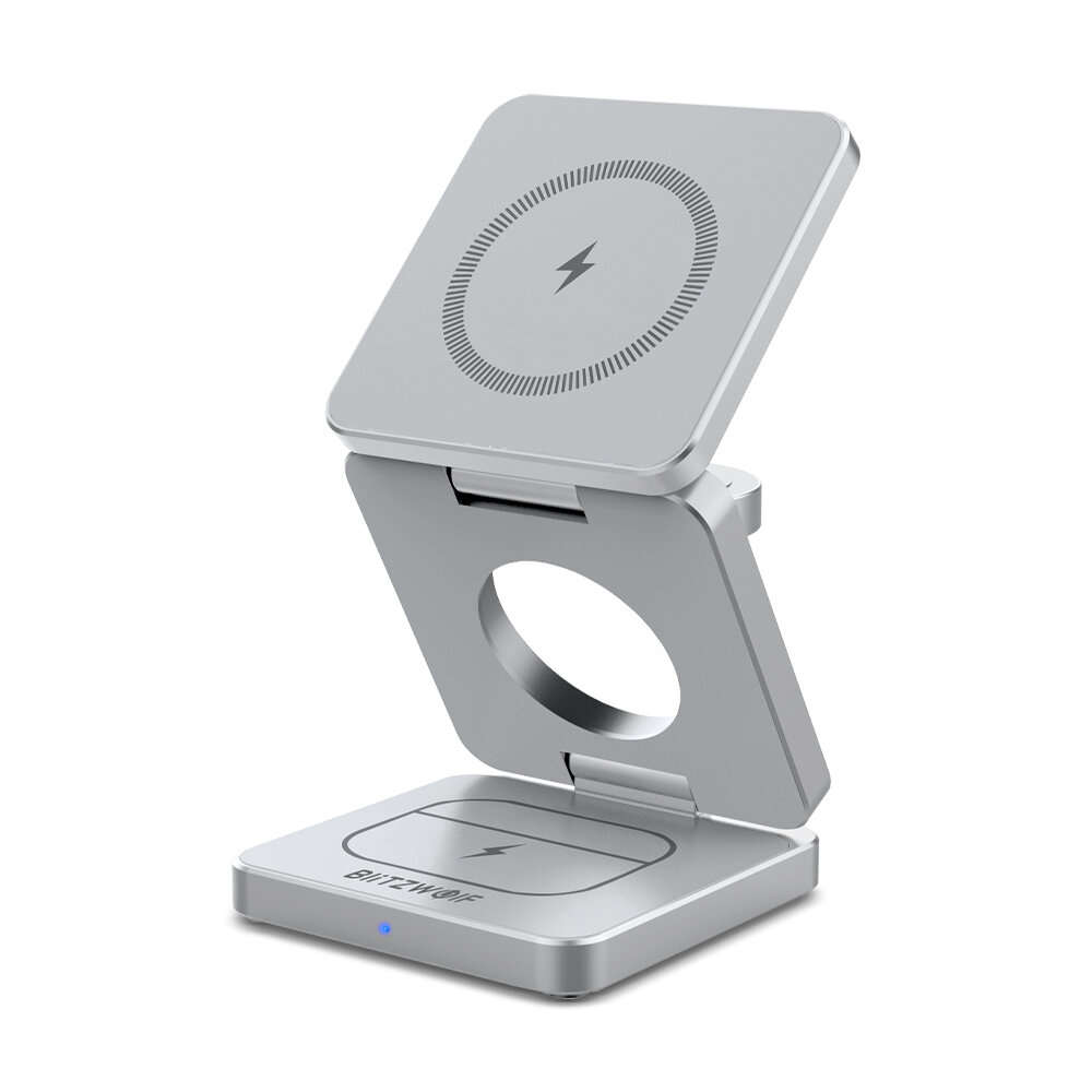 2PCS - BlitzWolf BW-iw30 3-in-1 Foldable Magnetic 15W Wireless Charger Fast Charging Station for iPh