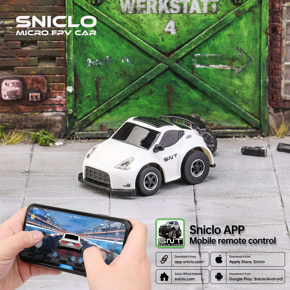 White - Diatone Sniclo 2009 2019 1/100 2.4G WIFI RC Car App Control Atom-Q Series Drift Desktop Micr