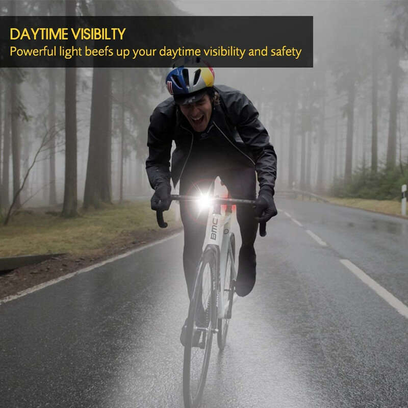 White light - Smart Bike Taillight 12 LED Lamp Beads 6 Light Modes 500mAh Battery Waterproof Bicycle