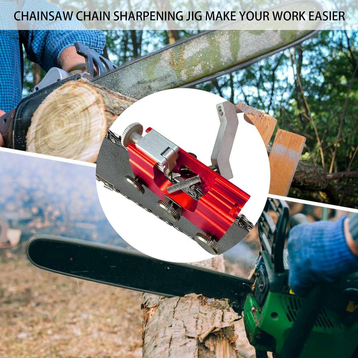 Aluminum Chainsaw Sharpener Portable Chain Saw Chain Saw Sharpener Sharpener with 2pcs Stone Grinder