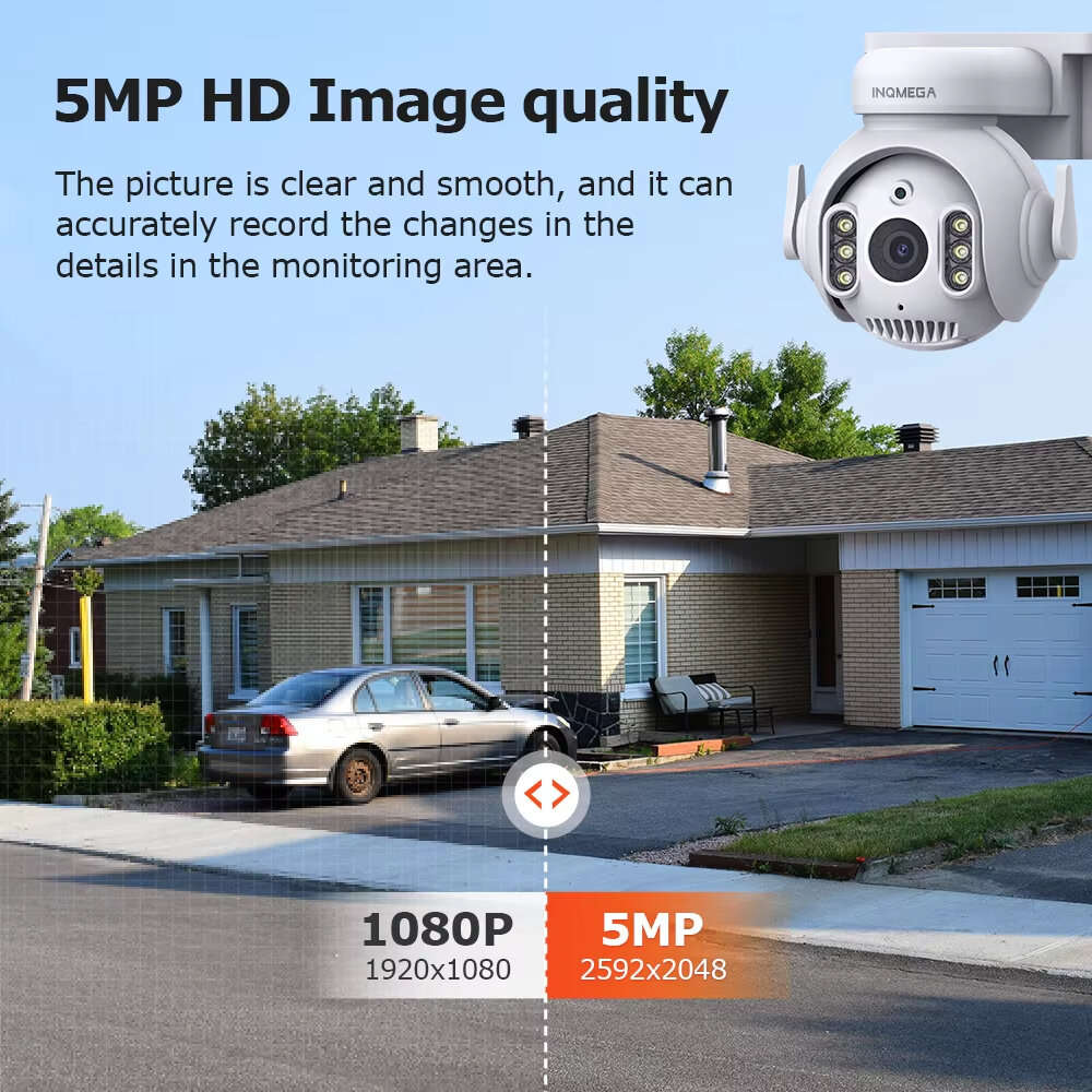 EU Plug - 5MP Tuya WiFi Security Camera 24GHz IP Camera PTZ Full Color Night Vision AI Human Recogni